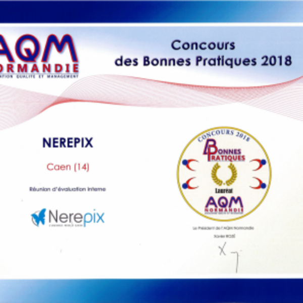 Diplôme AQM Normandie pour le concours des bonnes pratiques 2018 