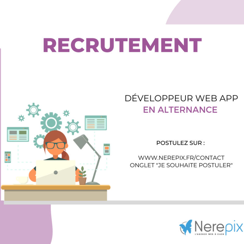 Nerepix recrute un.e developpeur.euse web-app en alternance