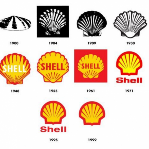 Evolution du logo Shell par Nerepix