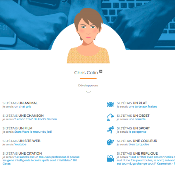 Vue d'une fiche personnelle - Agence web Nerepix 